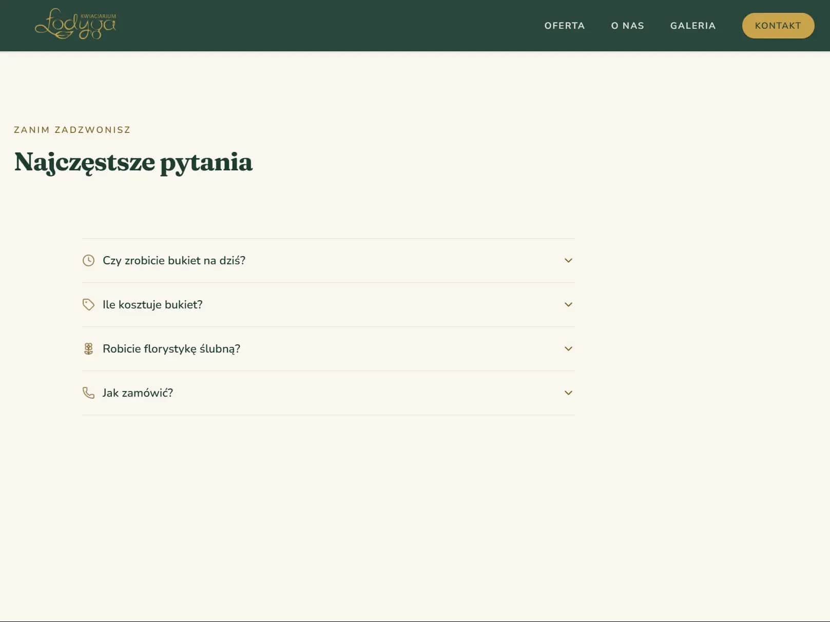 FAQ na natywnych <details> — zero JS, obiekcje zbite przed telefonem