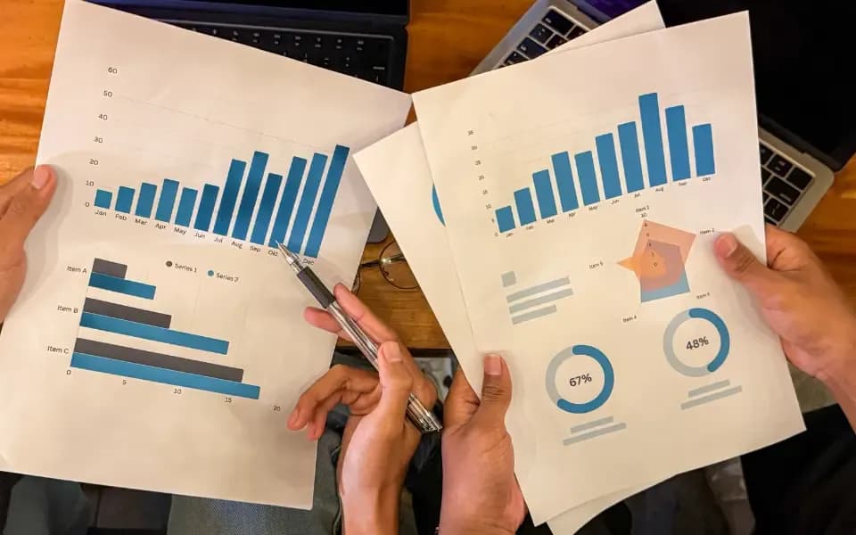 Wykres słupkowy pokazujący przedziały cenowe dla wizytówki, landing page i portalu