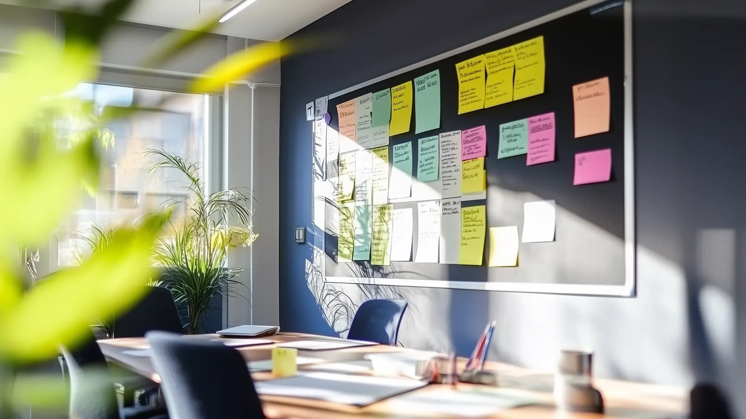 tablica w biurze pelna karteczek